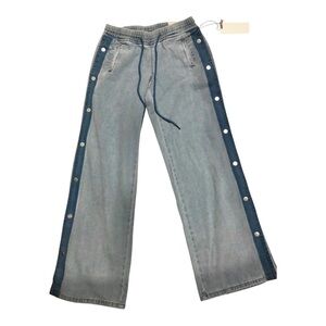 Austin Landing wide leg snap button sides denim athletic pants size 7‎ brand new